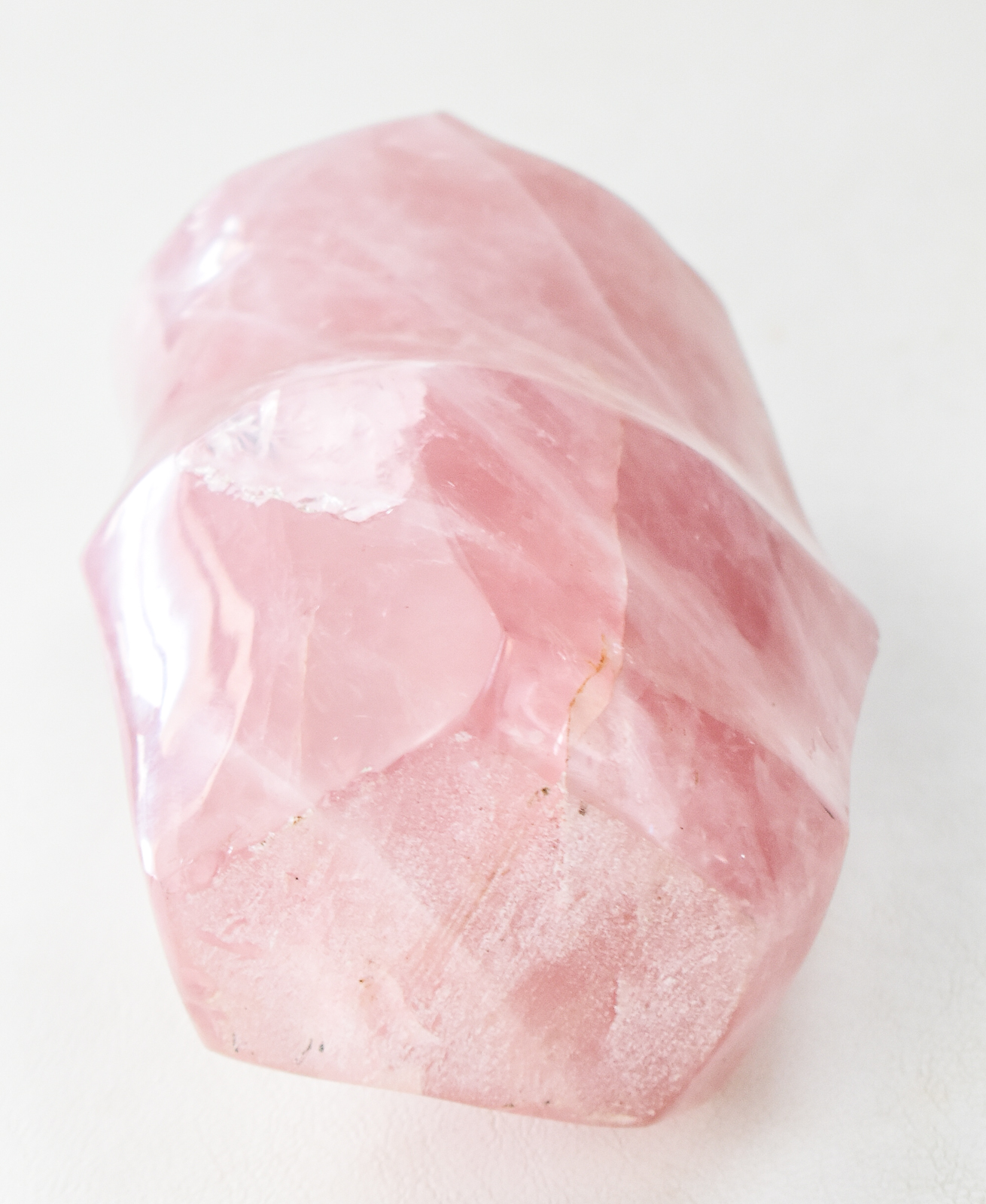 POLISHED ROSE QUARTZ FLAME CRYSTAL