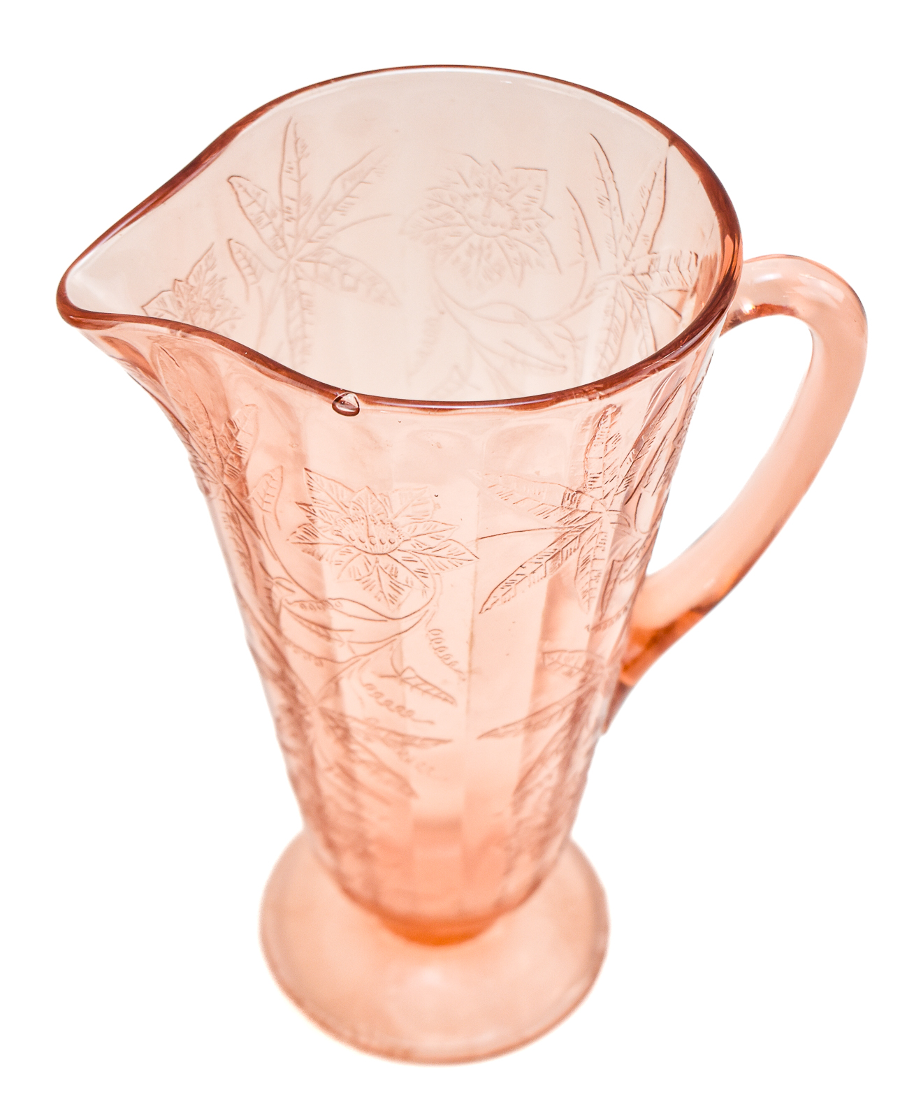 "PINK POINSETTIA" PATTERN GLASSWARE, JEANETTE GLASS COMPANY