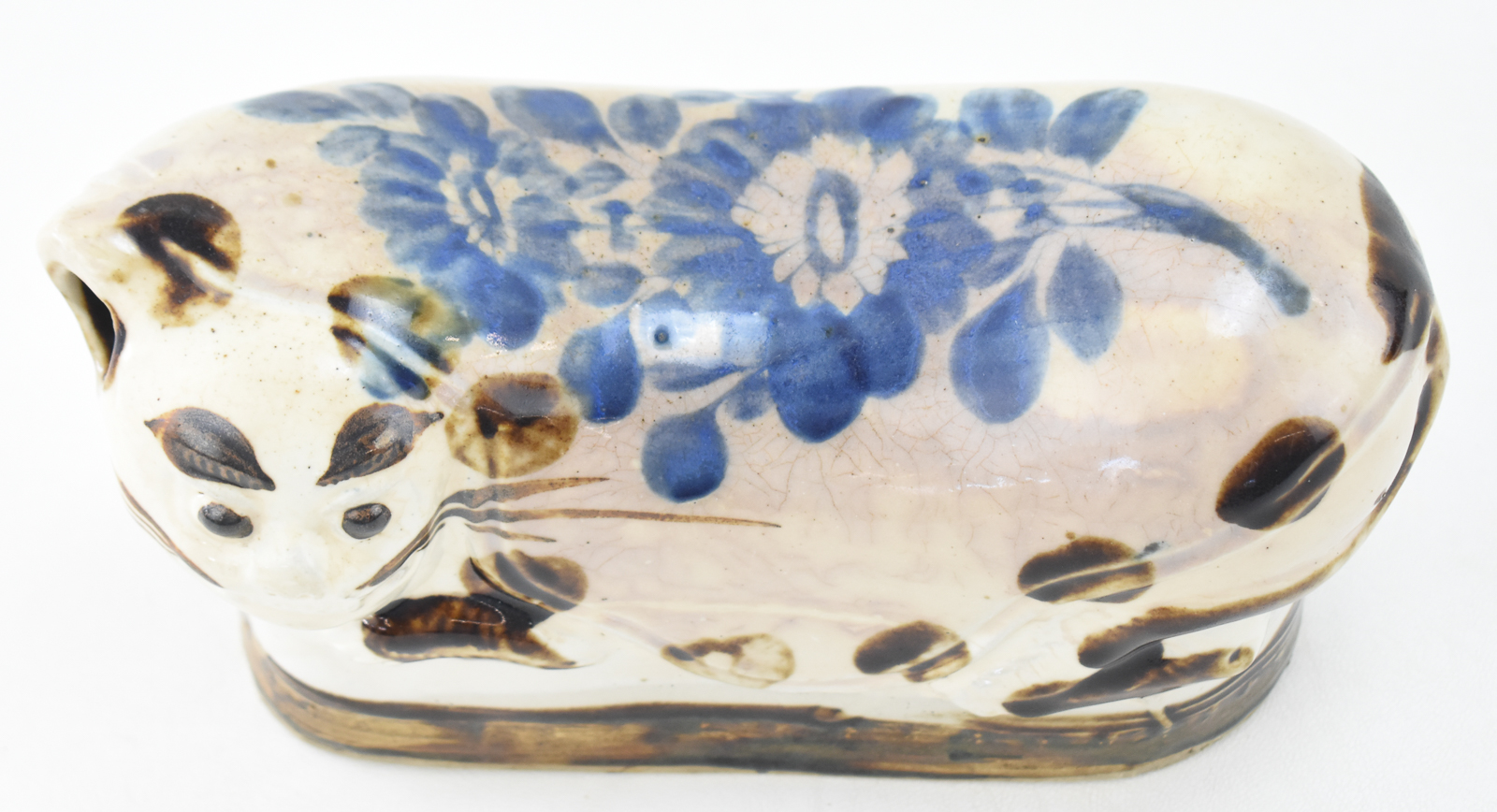 CHINESE CIZHOU STYLE CERAMIC CAT PILLOW HEADREST