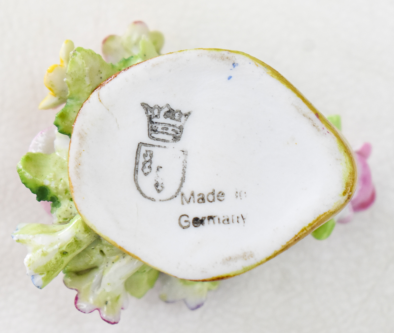 GERMAN CERAMIC FLORAL CARD HOLDERS