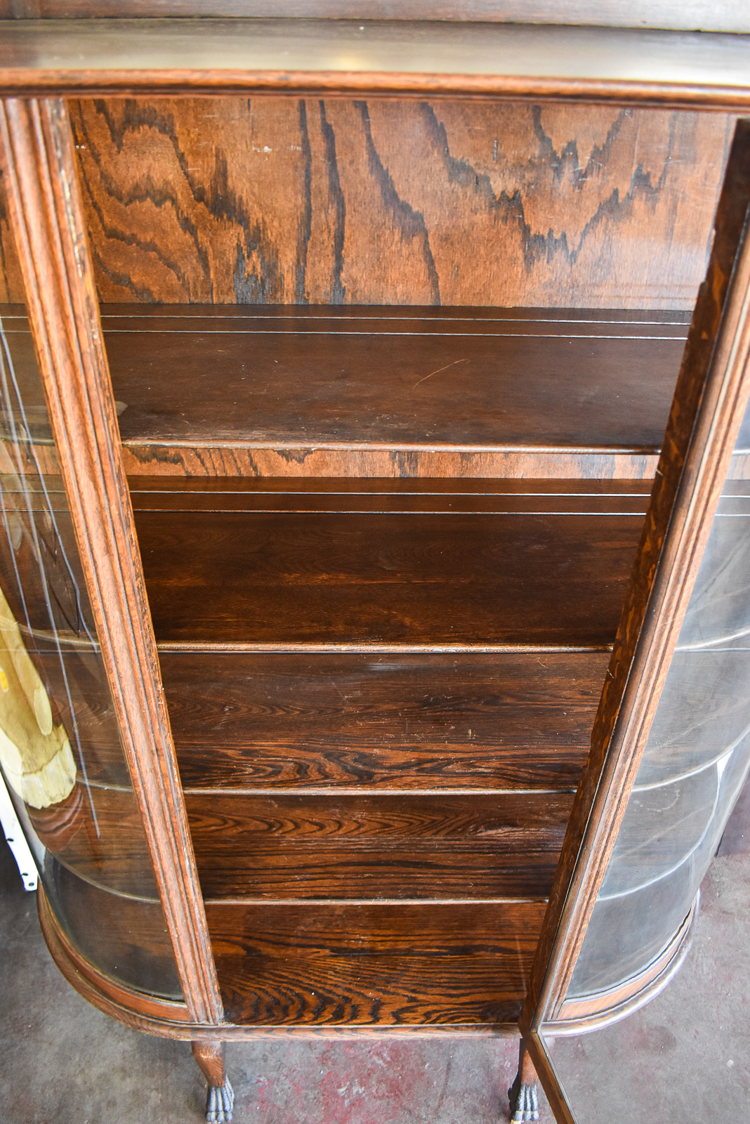 AMERICAN EMPIRE BOW FRONT CURIO CABINET