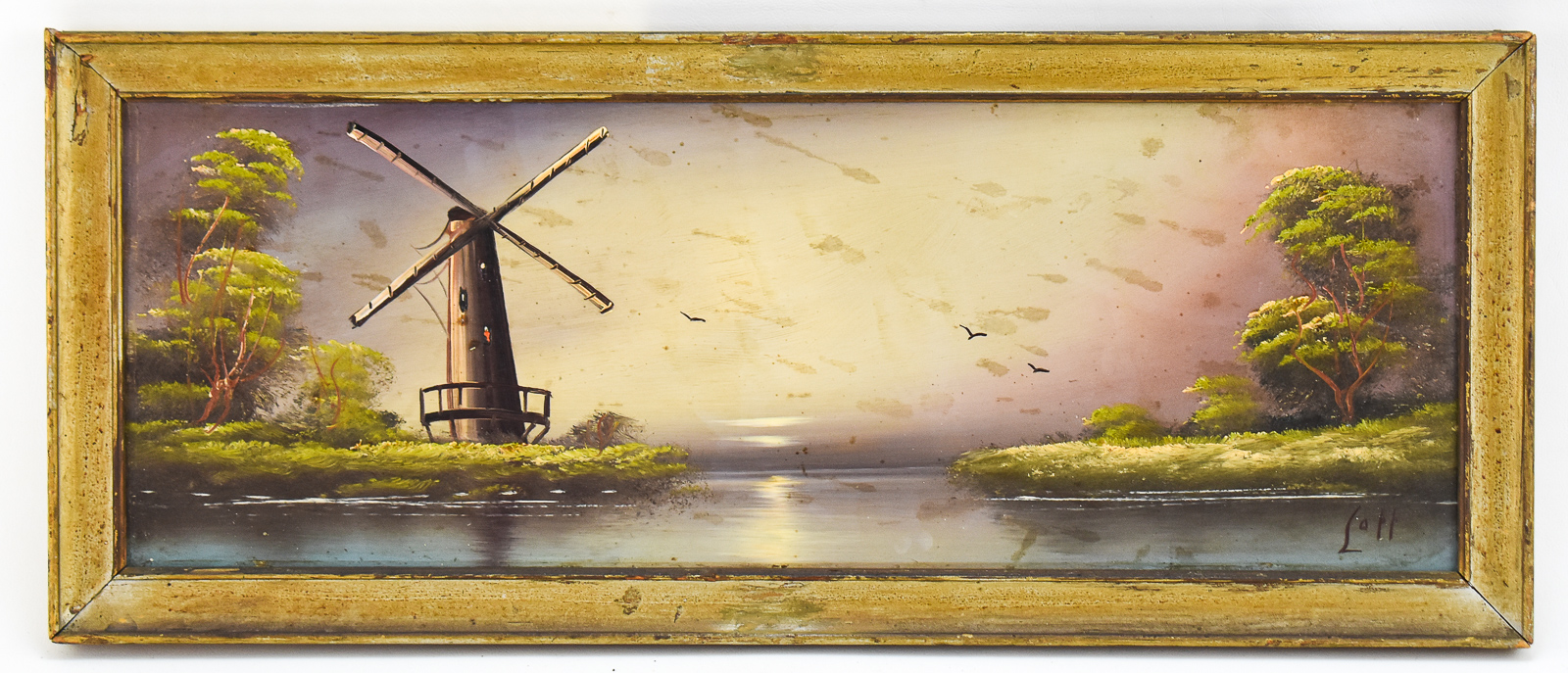 HARRY LEONARD LOPP 'WINDMILL AT SUNSET' OIL PAINTING