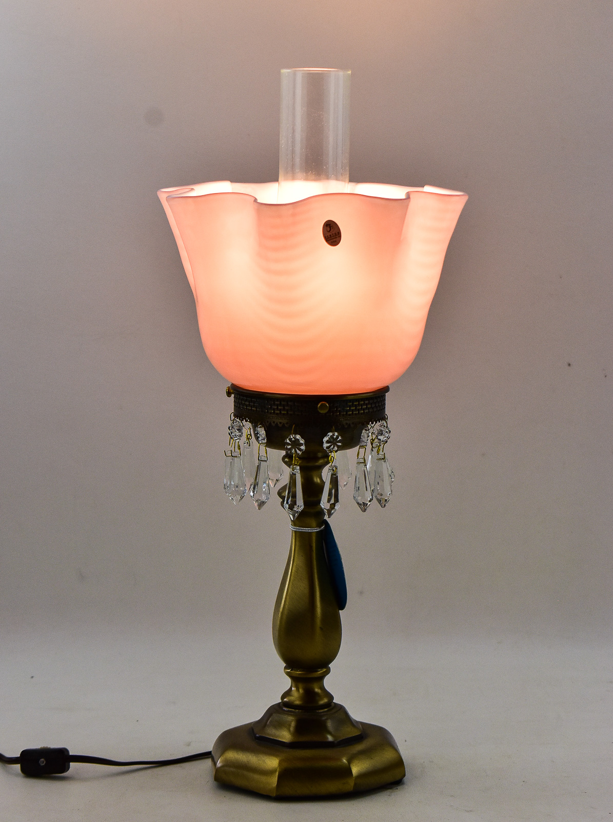 FENTON LILAC OVERLAY DRAPERY HANDKERCHEIF LAMP