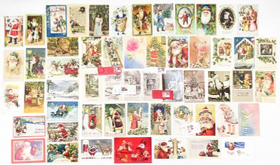 GOLDEN AGE HOLIDAY POST CARD COLLECTION. This collection of 51 post cards date from 1890s-1920s. 