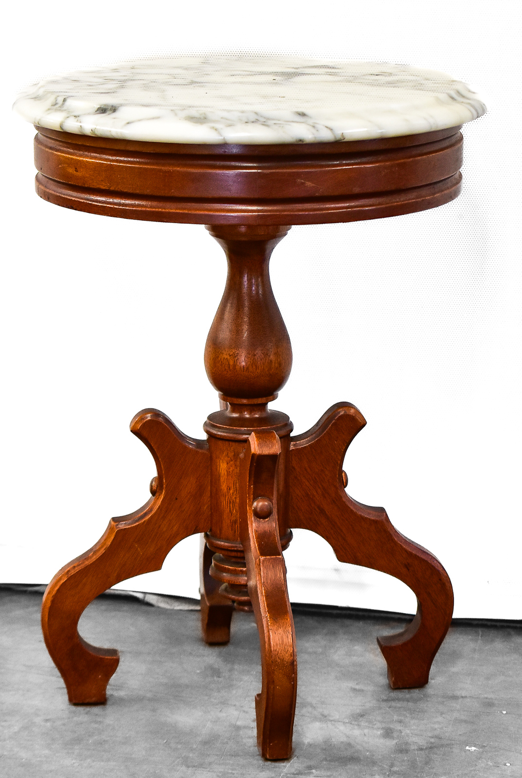MARBLE TOP PEDESTAL ACCENT TABLE