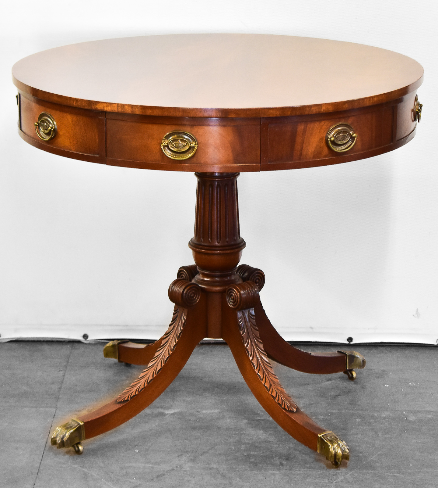 DUNCAN PHYFE STYLE DRUM TABLE