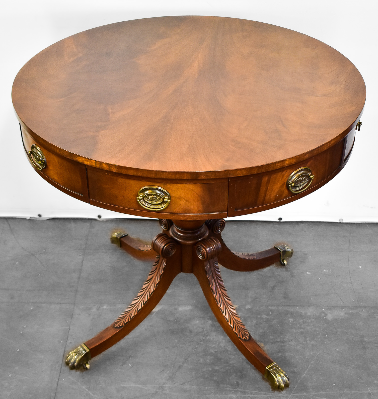 DUNCAN PHYFE STYLE DRUM TABLE