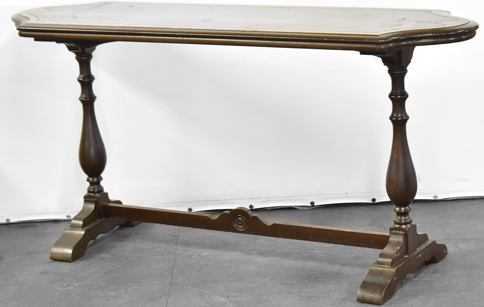 JACOBEAN STYLE TRESTLE SOFA TABLE