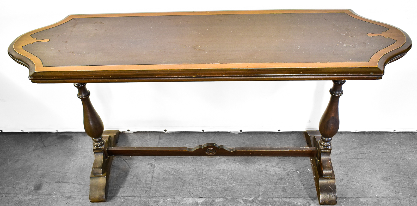 JACOBEAN STYLE TRESTLE SOFA TABLE