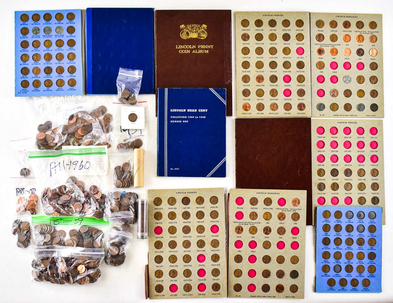 U.S. ONE CENT COLLECTION: WHEAT PENNIES & LINCOLN MEMORIAL
