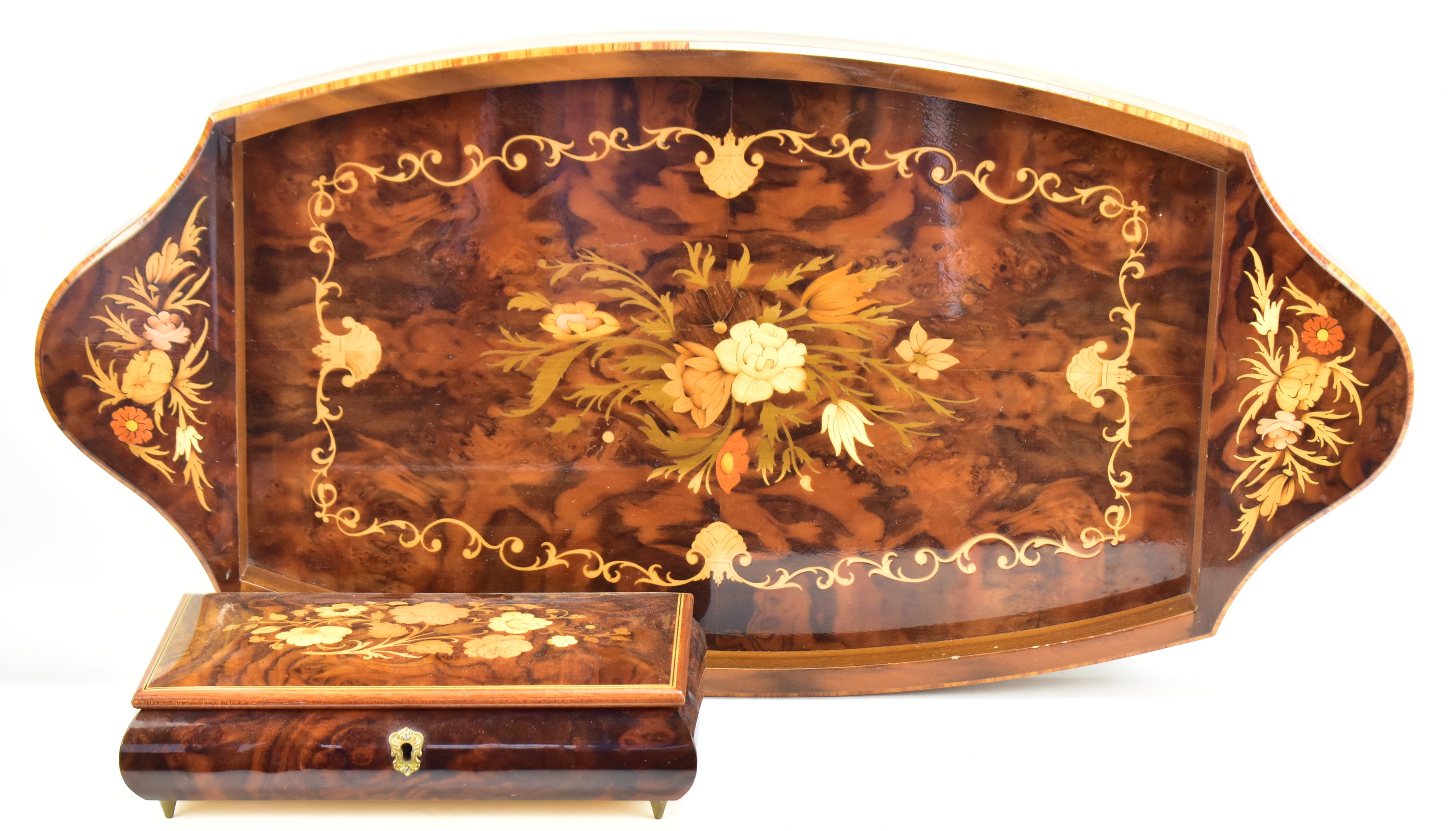 ITALIAN MARQUETRY MUSIC PLAYER PAIRING