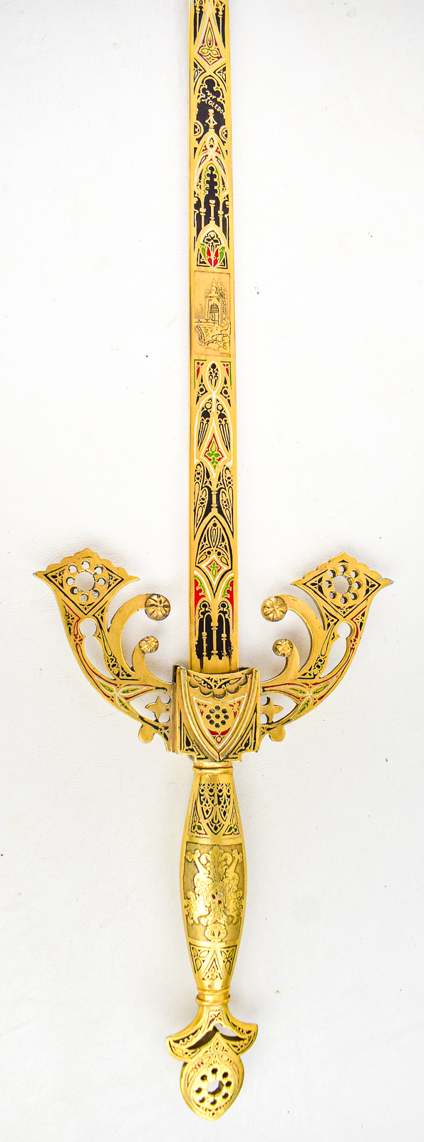 IMPERIAL CHARLES V REPLICA SWORD WITH LEATHER SHEATH, TOLEDO, SPAIN