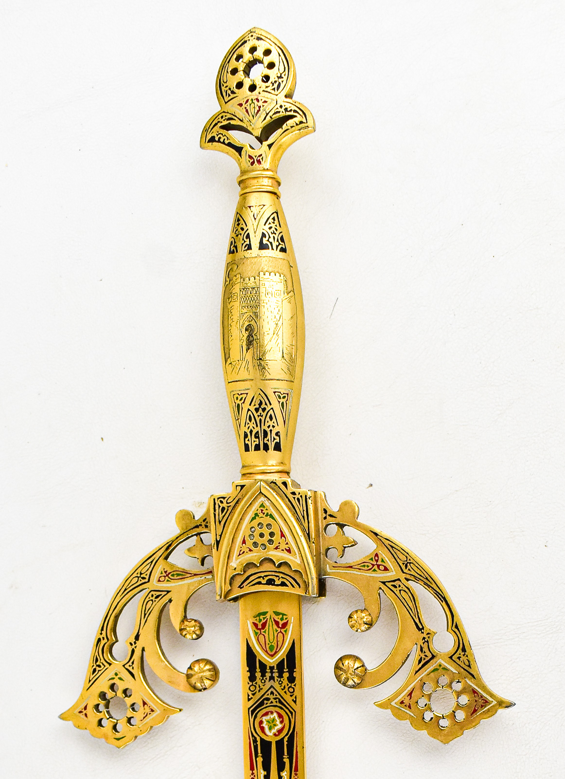 IMPERIAL CHARLES V REPLICA SWORD WITH LEATHER SHEATH, TOLEDO, SPAIN