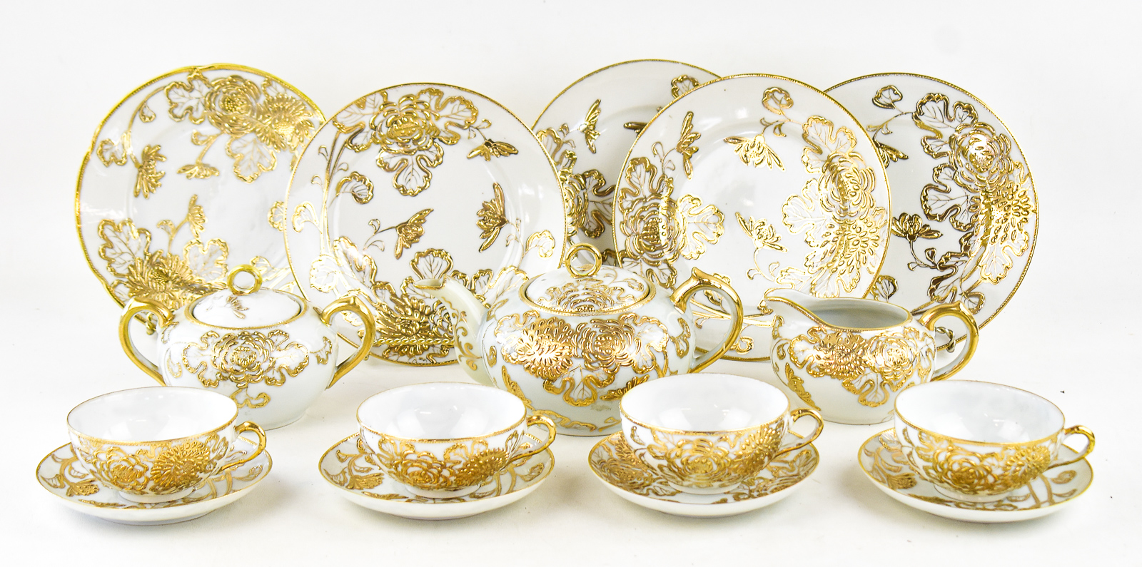 NAGOYA SHOFU NIPPON GOLD PORCELAIN TEA SET