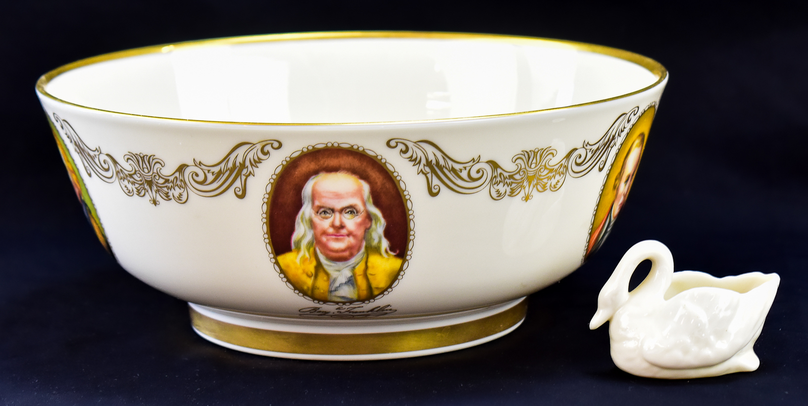 LENOX "PATROITS" BOWL AND SWAN SALT DIP