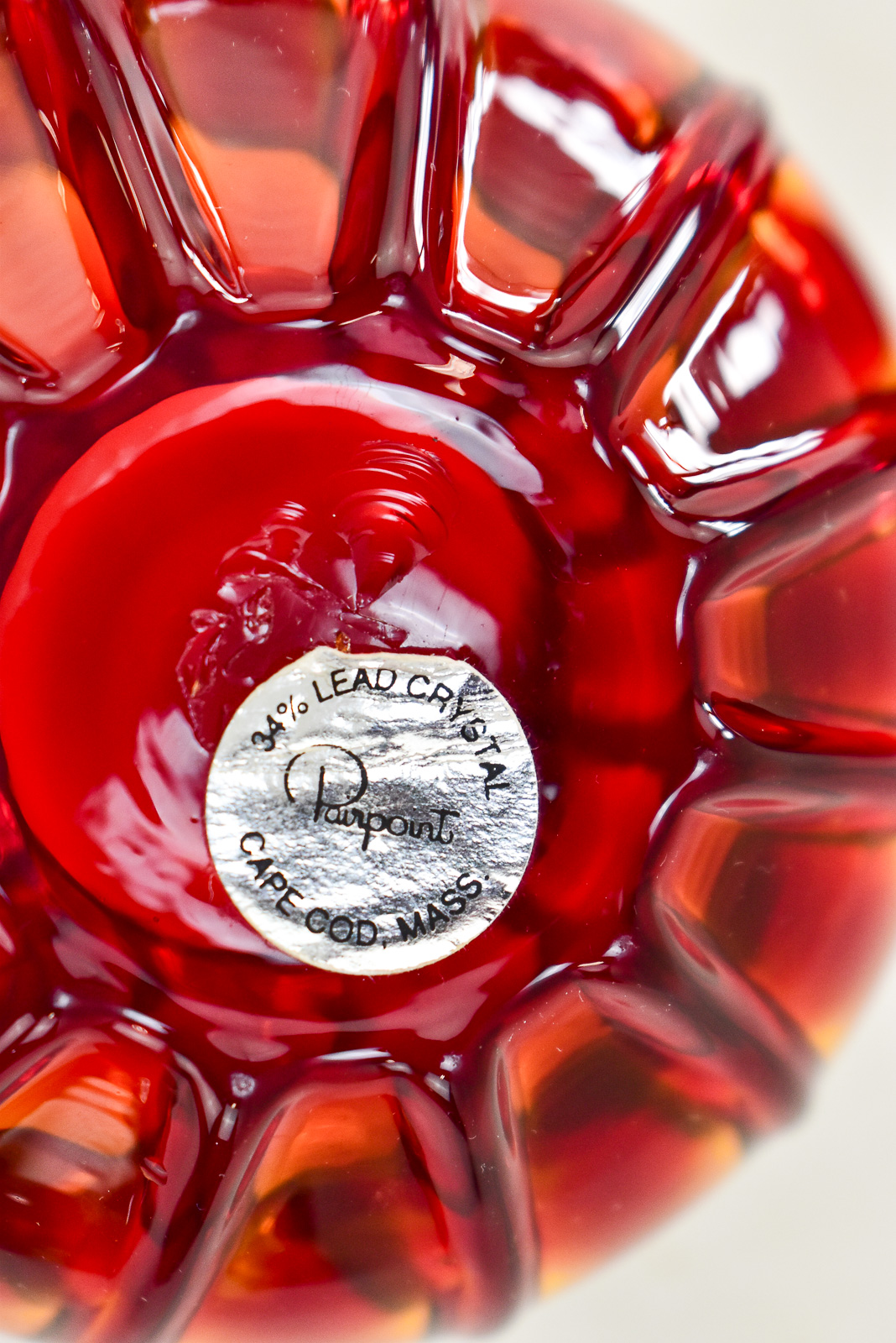PAIRPOINT RUBY GLASS CREAMER AND SUGAR DISH
