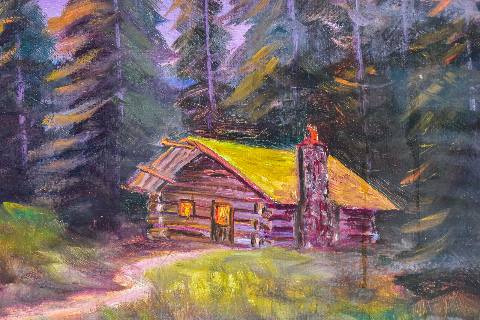 HARRY LEONARD LOPP 'SUNSET MOUNTAINSCAPE' OIL PAINTING