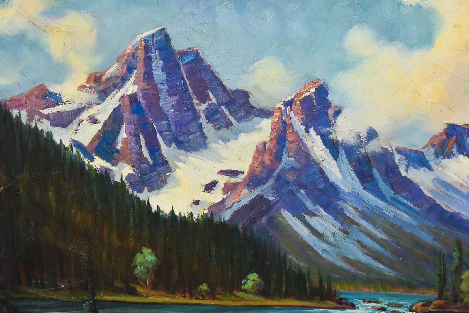 HARRY LEONARD LOPP "STANLEY PEAKS, IDAHO" OIL PAINTING