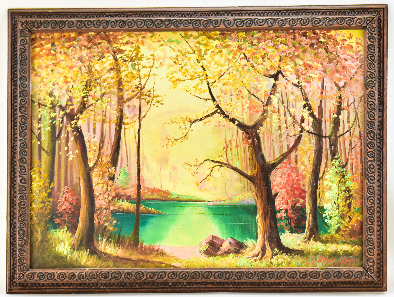 HARRY LEONARD LOPP "AUTUMN IN THE FLAT HEAD" OIL PAINTING