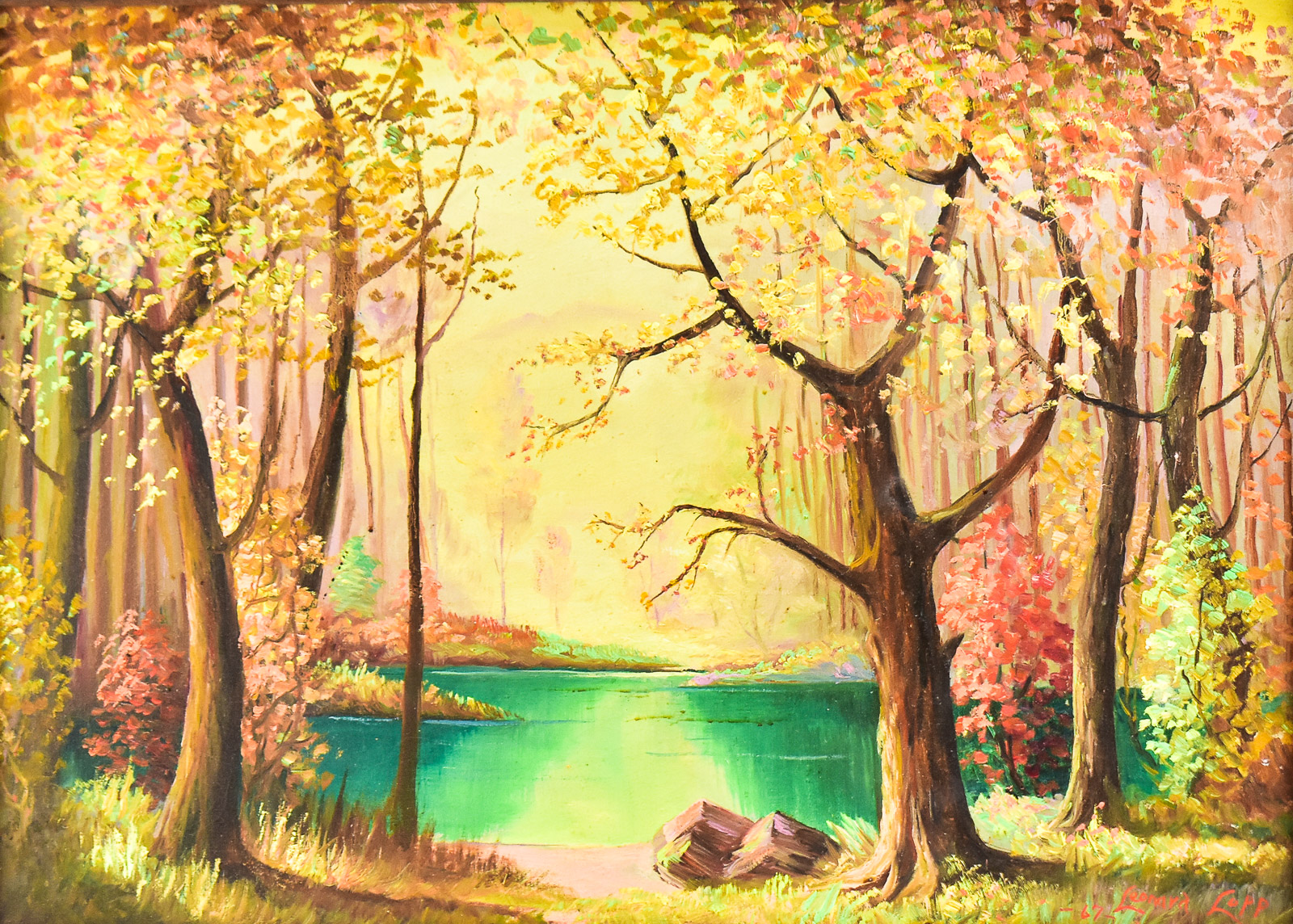 HARRY LEONARD LOPP "AUTUMN IN THE FLAT HEAD" OIL PAINTING