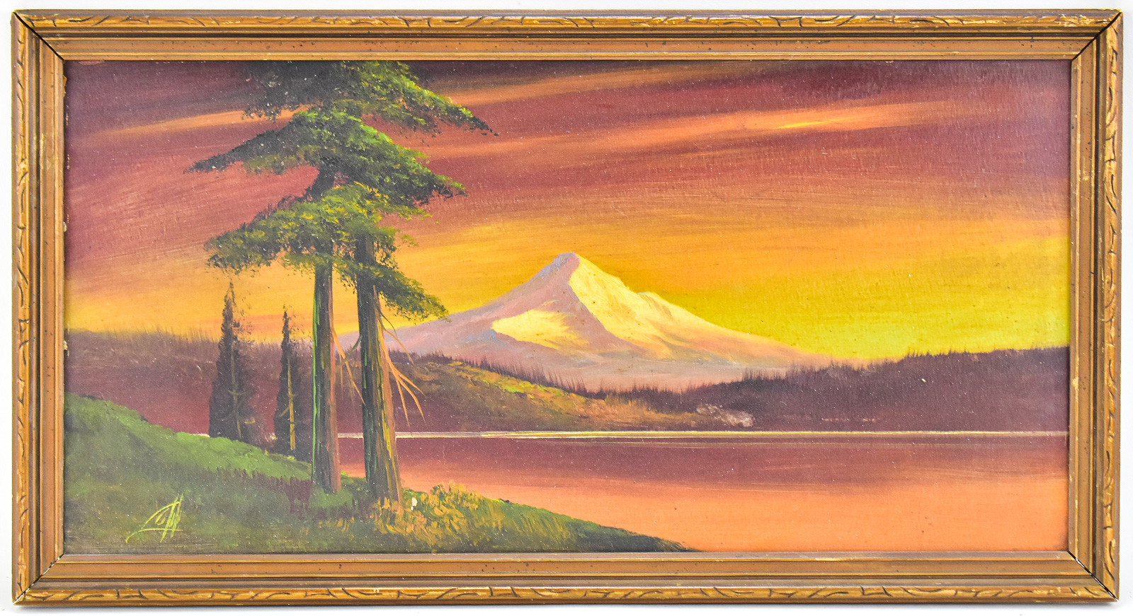 HARRY LEONARD LOPP "MT. HOOD AT SUNSET" OIL PAINTING