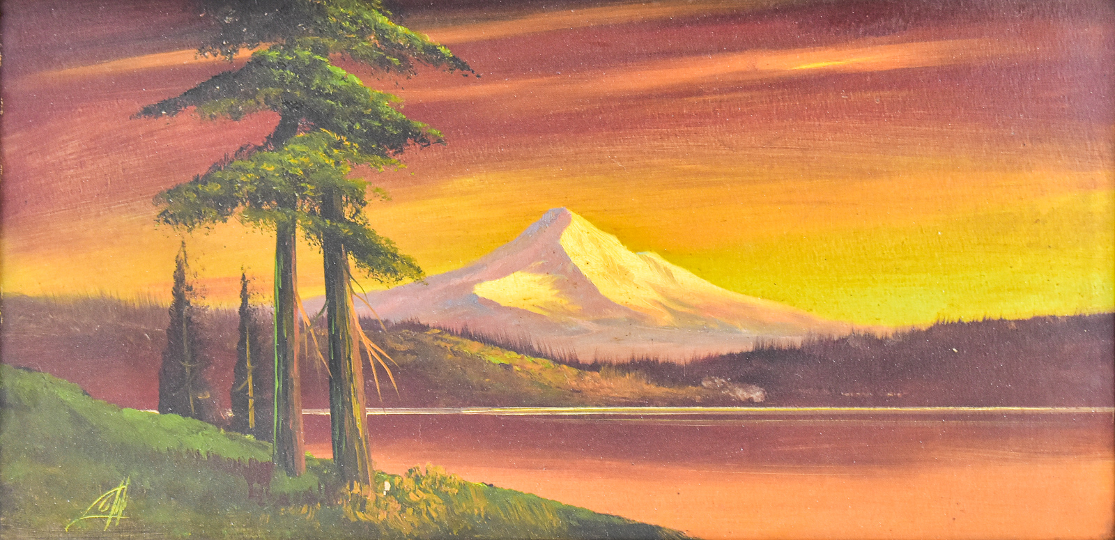 HARRY LEONARD LOPP "MT. HOOD AT SUNSET" OIL PAINTING