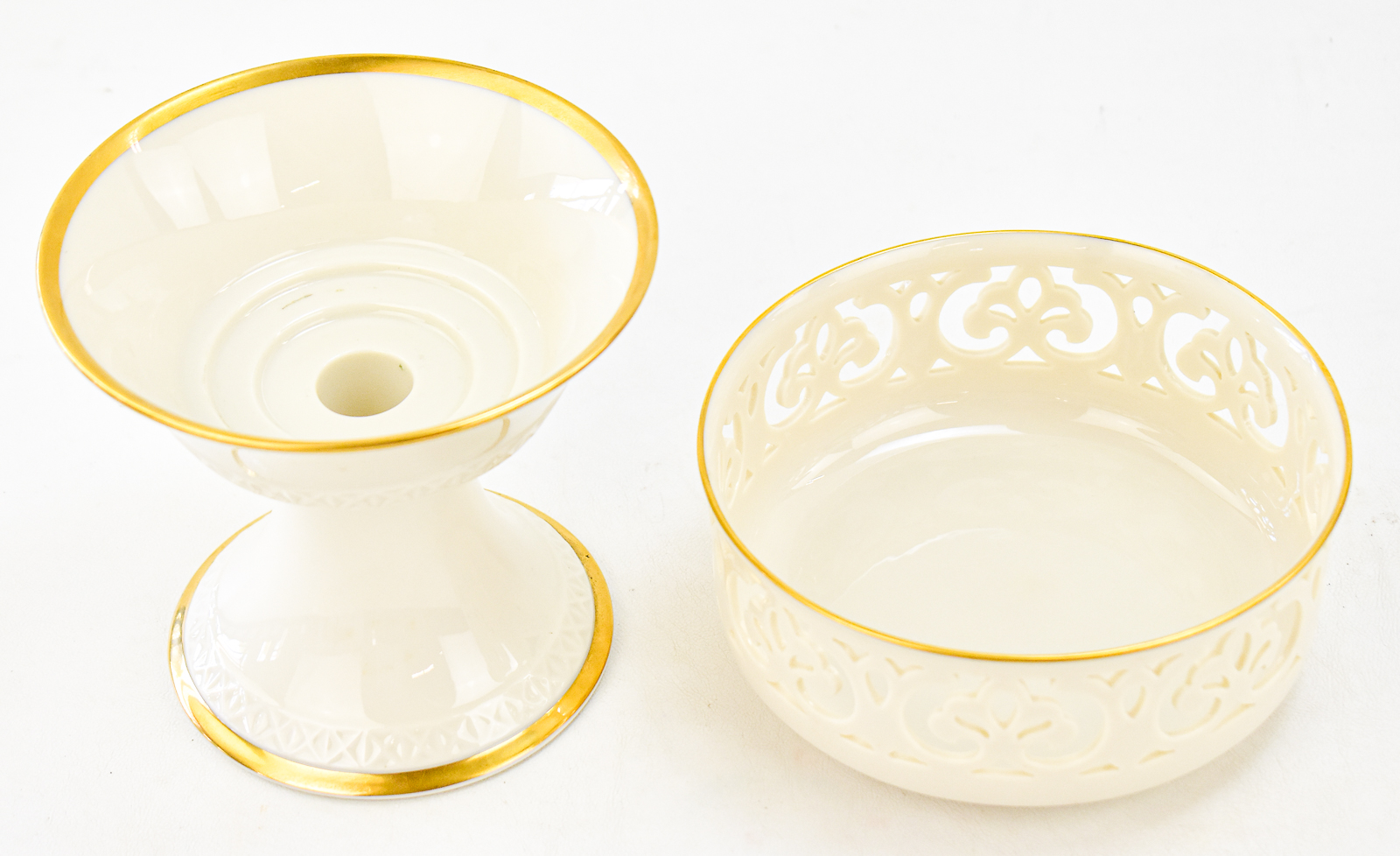 LENOX TRACERY COLLECTION PEDESTAL & CENTERPIECE BOWL, & LENOX "SPIRIT OF PEACE" FIGURINE