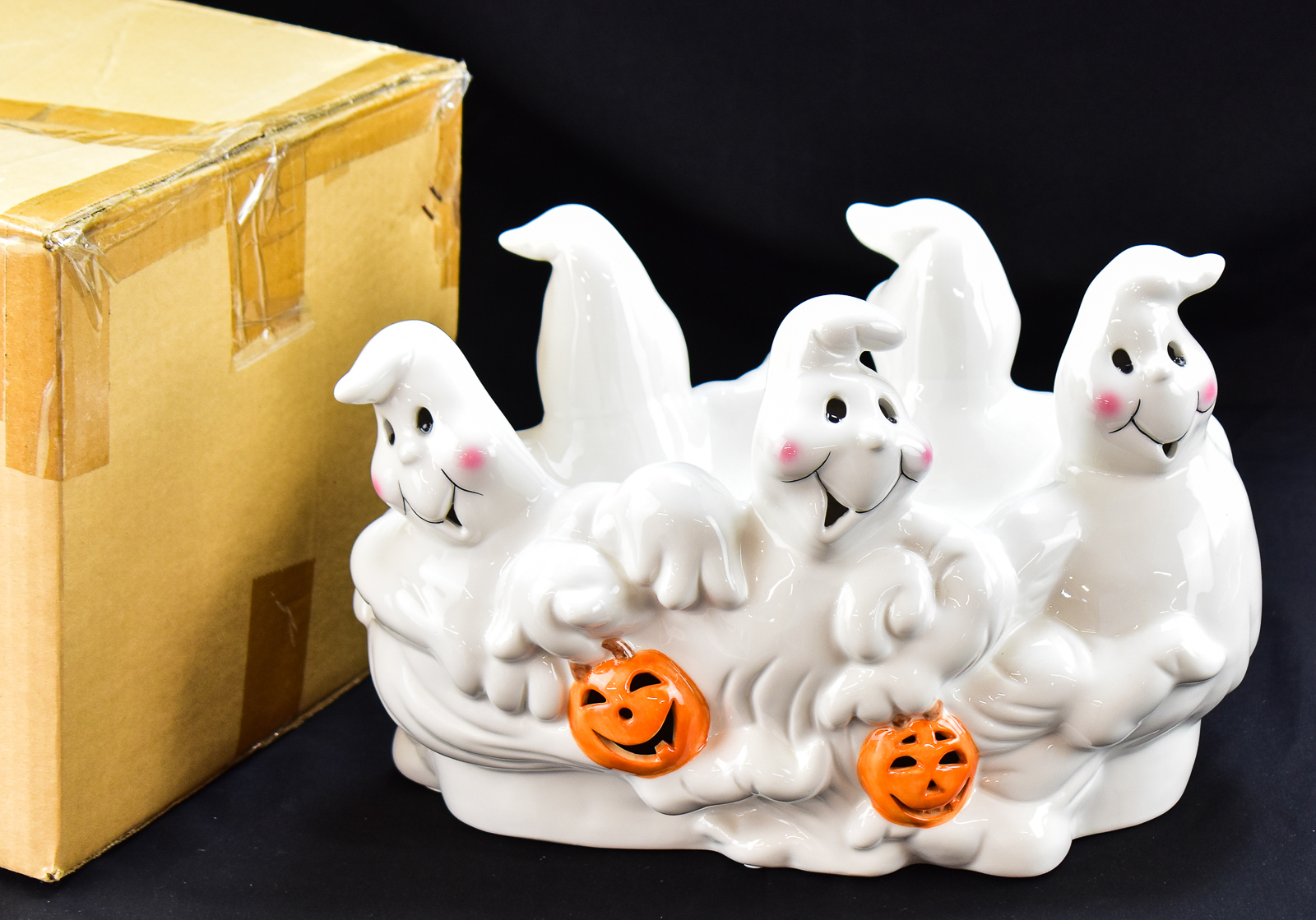 HALLOWEEN CERAMIC LIGHT UP GHOST CANDY DISH