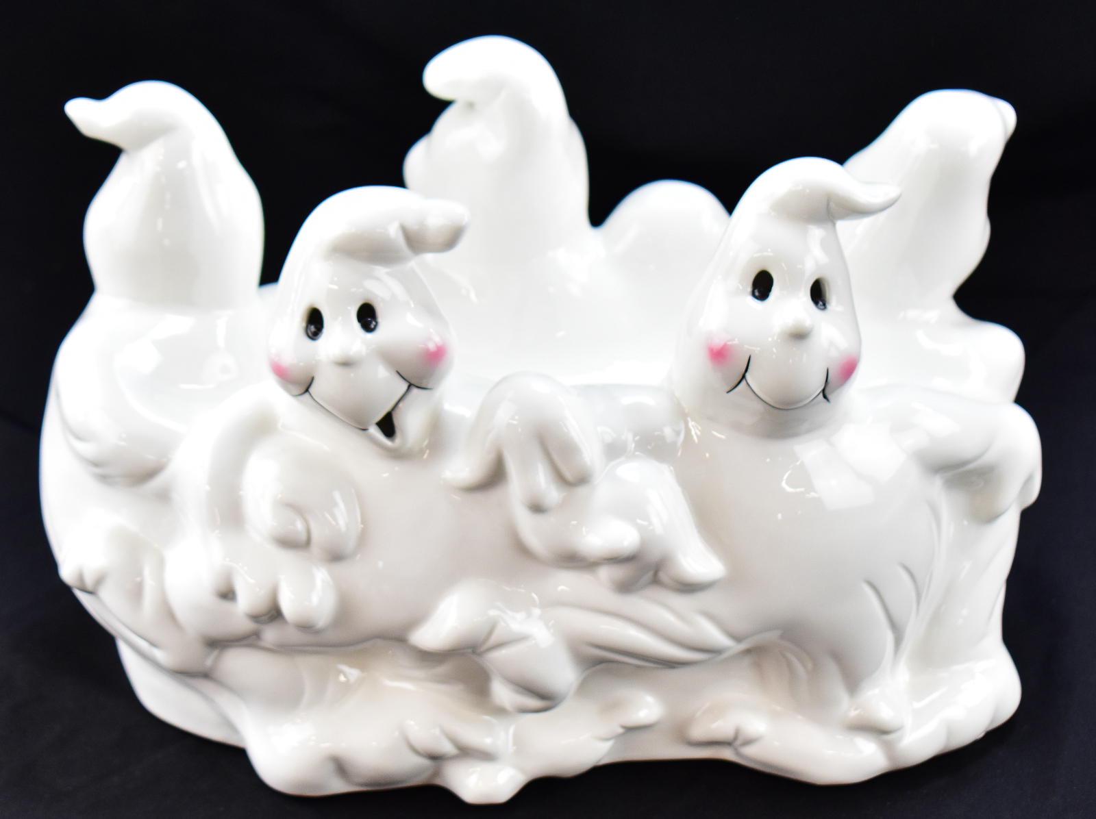 HALLOWEEN CERAMIC LIGHT UP GHOST CANDY DISH