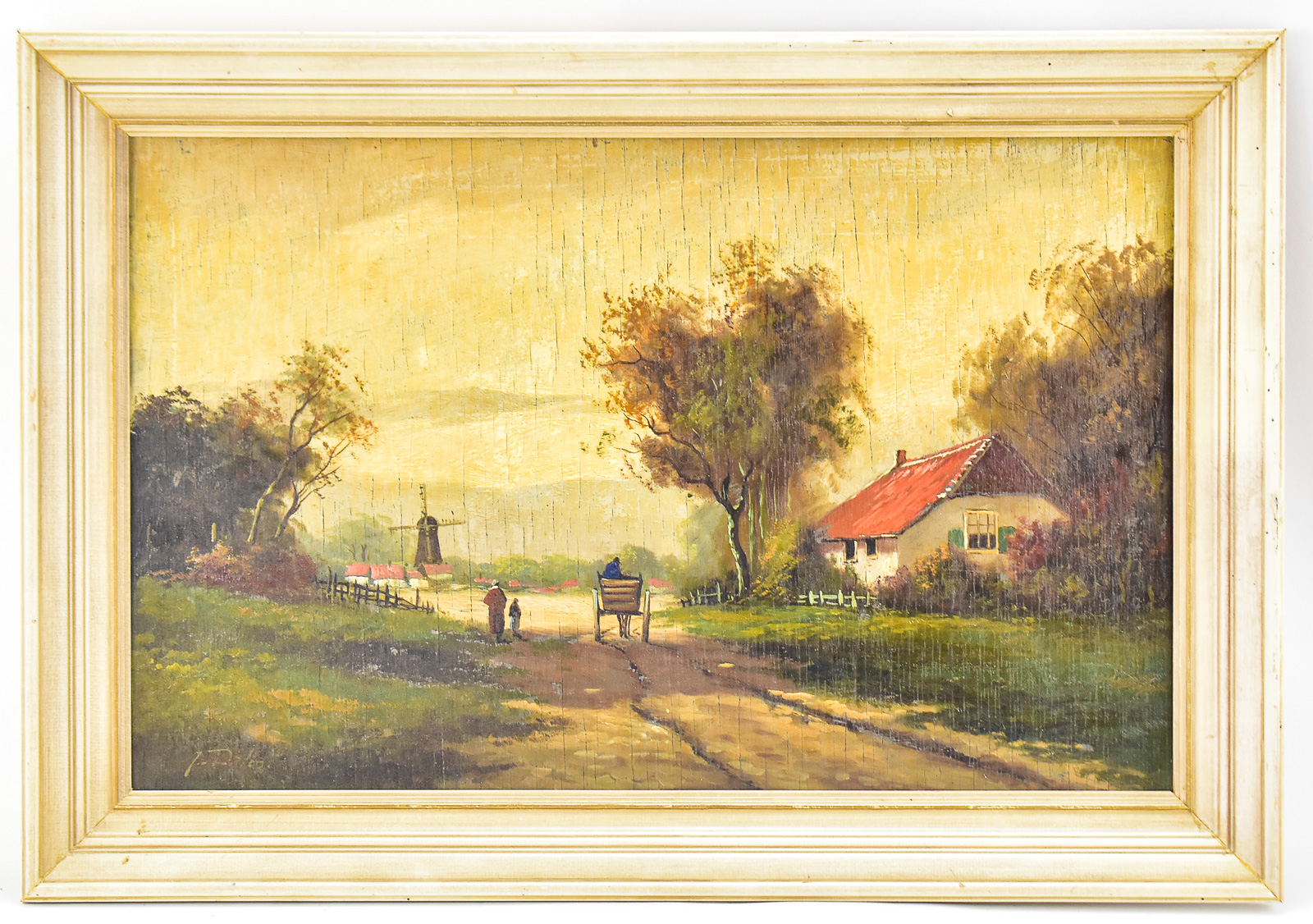 J. DALEN 'DUTCH COUNTRYSIDE LANDSCAPE' OIL PAINTING