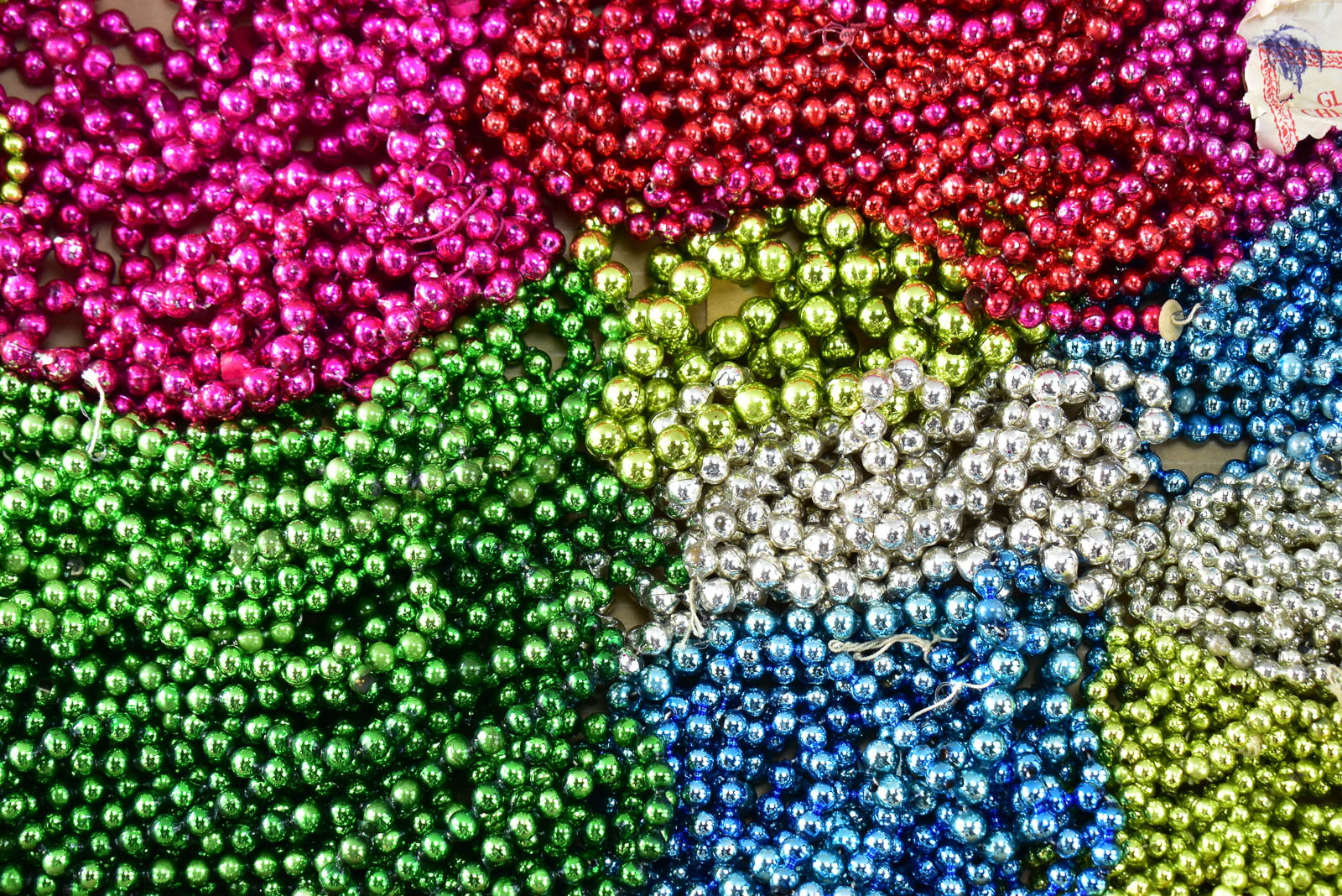 MERCURY GLASS BEAD CHRISTMAS GARLAND ASSORTMENT