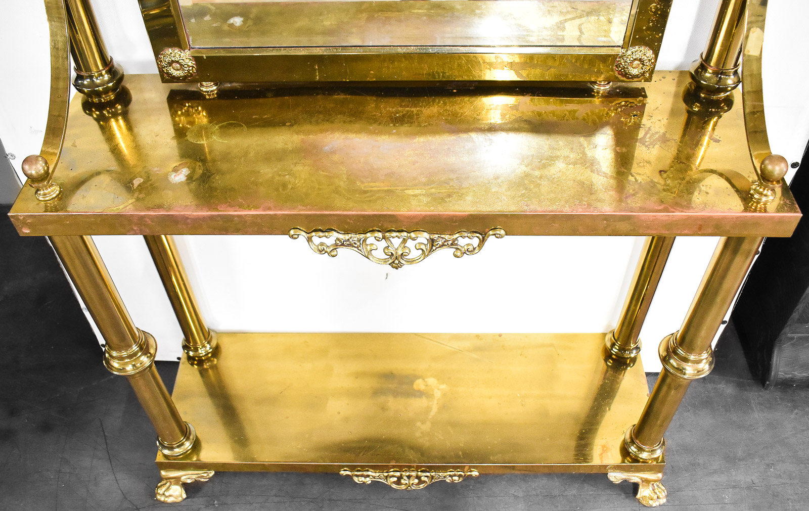 HOLLYWOOD REGENCY STYLE BRASS HALL TREE