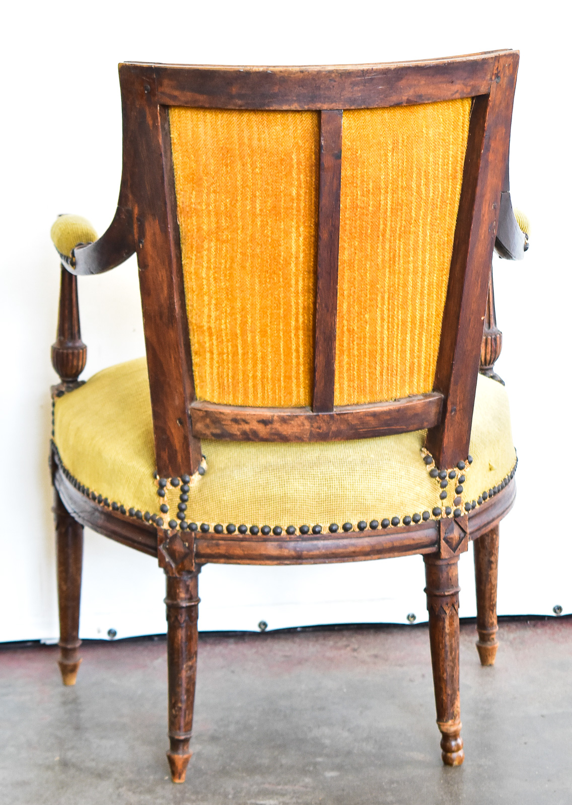 FRENCH DIRECTOIRE REVIVAL NEEDLEPOINT FAUTEUIL