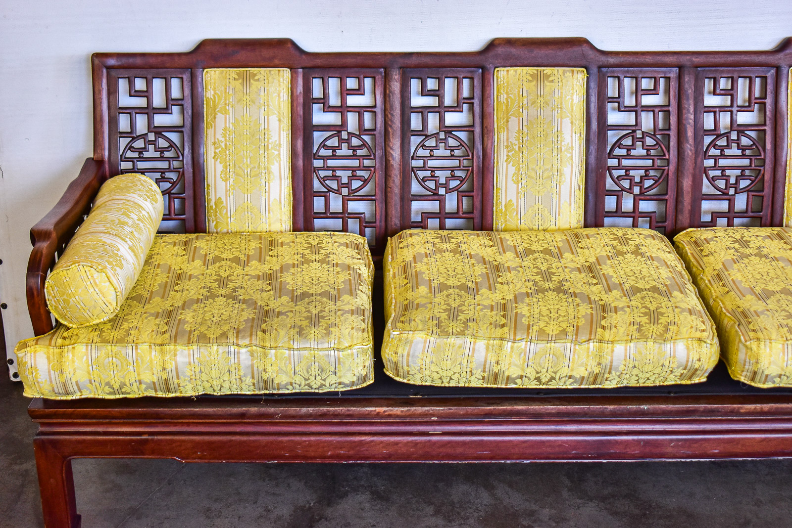 ASIAN CARVED ROSEWOOD LONG SOFA