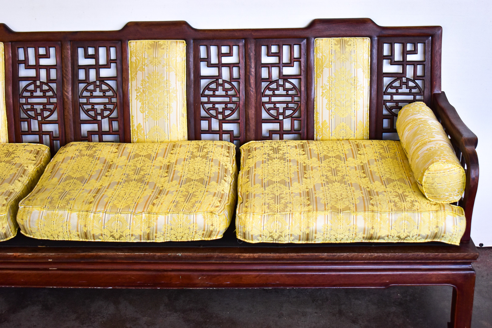 ASIAN CARVED ROSEWOOD LONG SOFA