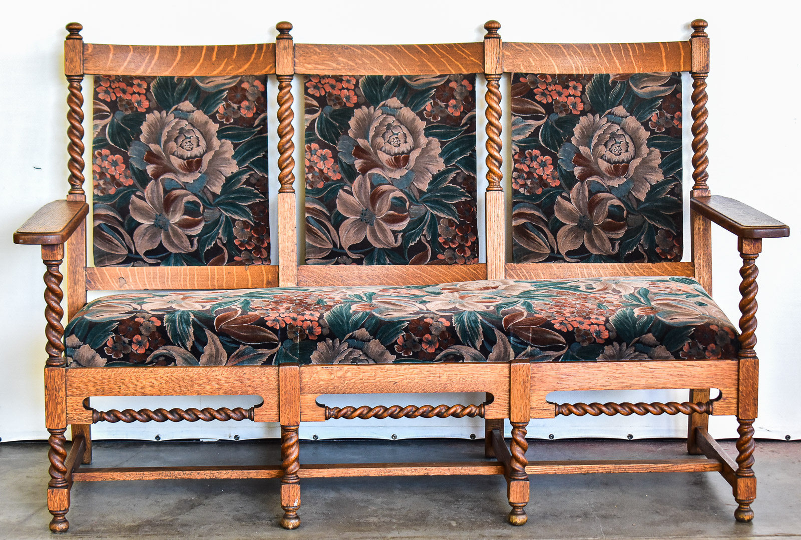 JACOBEAN REVIVAL STYLE SETTEE