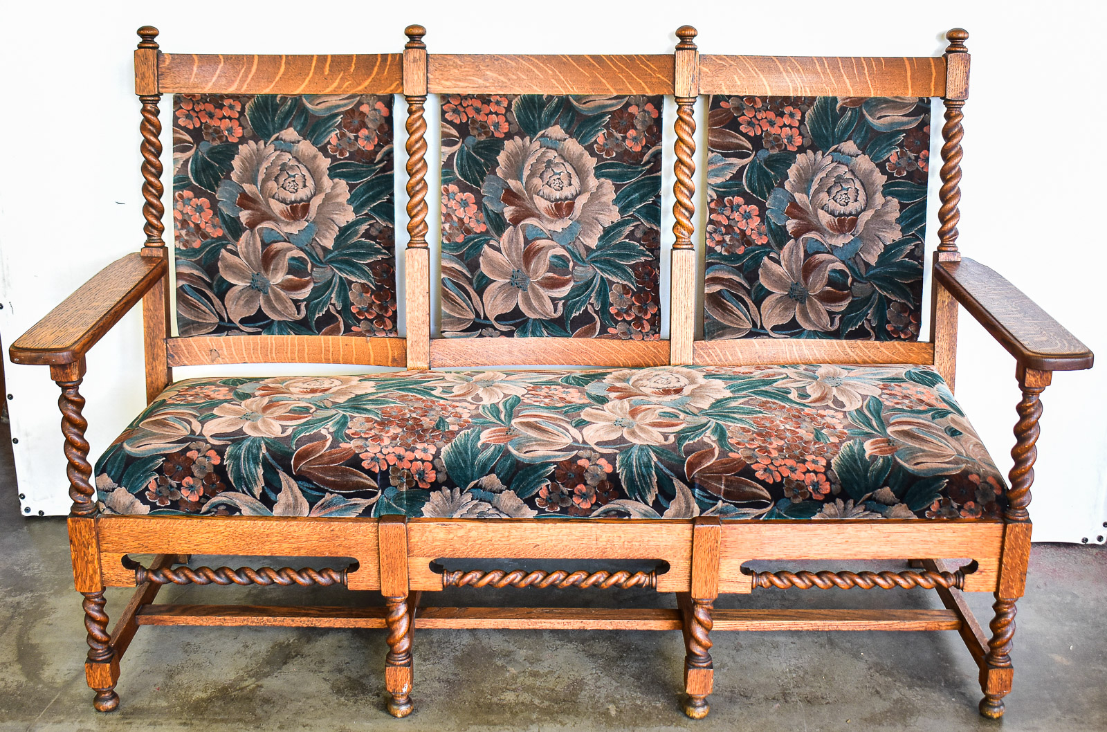 JACOBEAN REVIVAL STYLE SETTEE