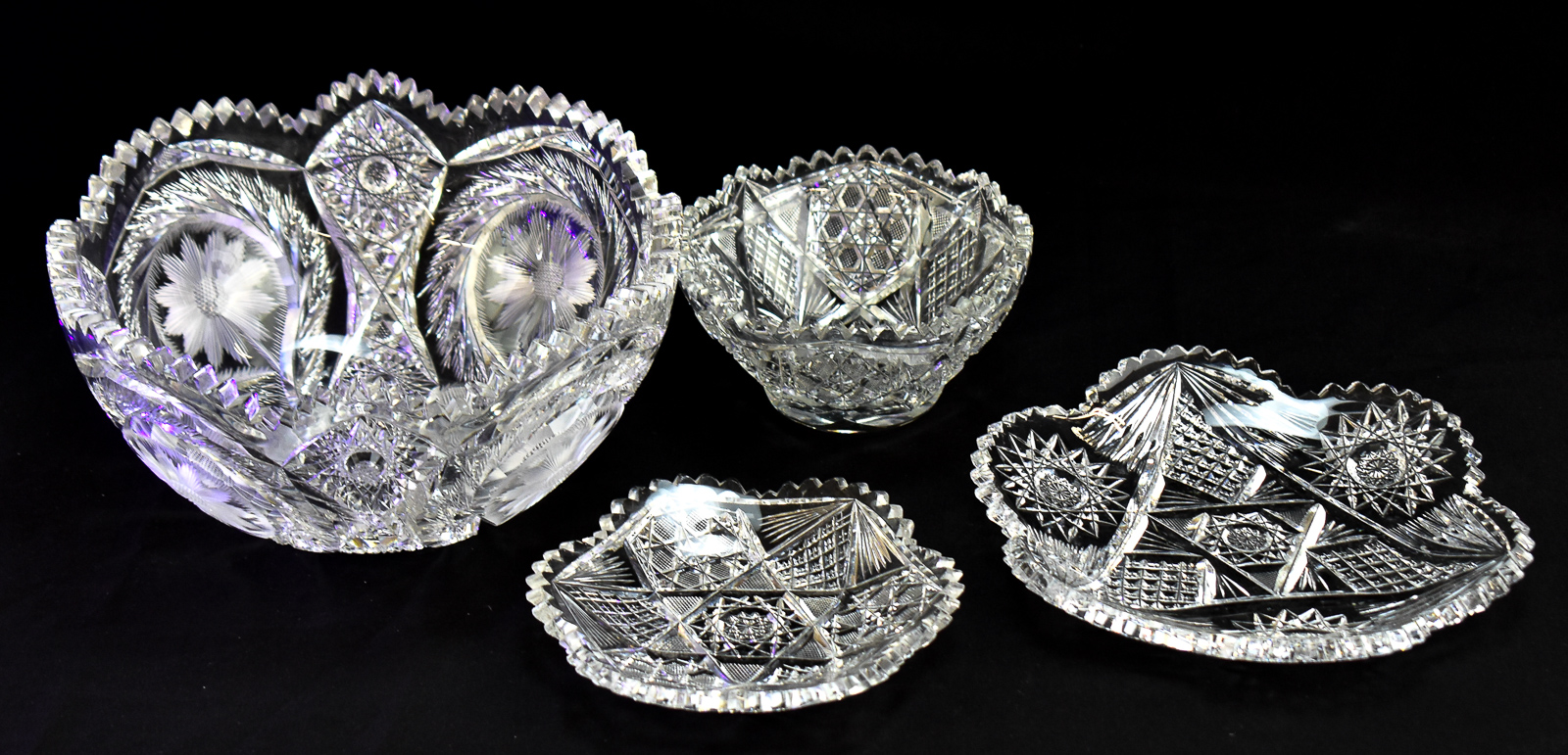 AMERICAN BRILLIANT PERIOD GLASS DISHES AND BOWLS