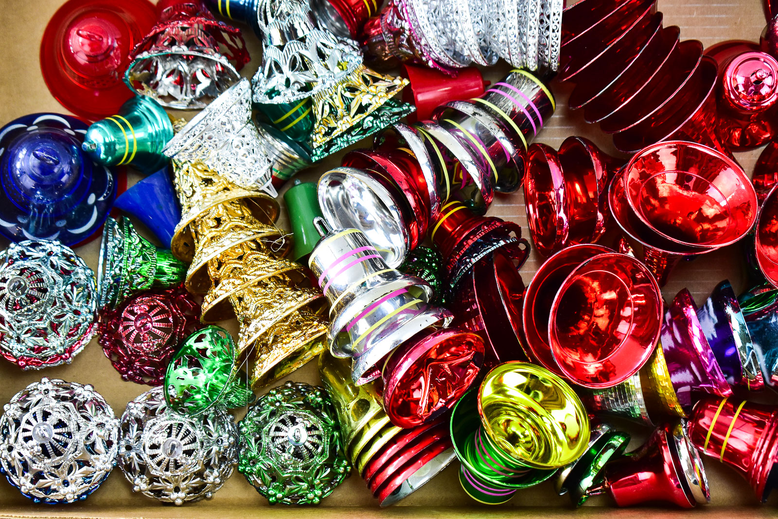 MID-CENTURY PLASTIC BELL ORNAMENT COLLECTION