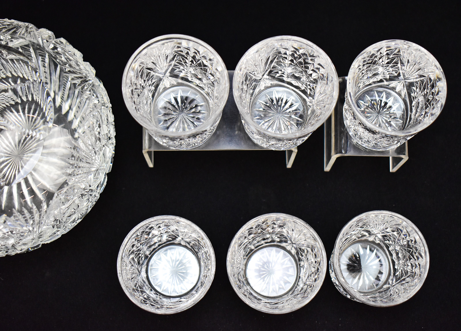 AMERICAN BRILLIANT PERIOD CUT GLASS ASSORTMENT: LIBBEY, PITKIN & BROOKS