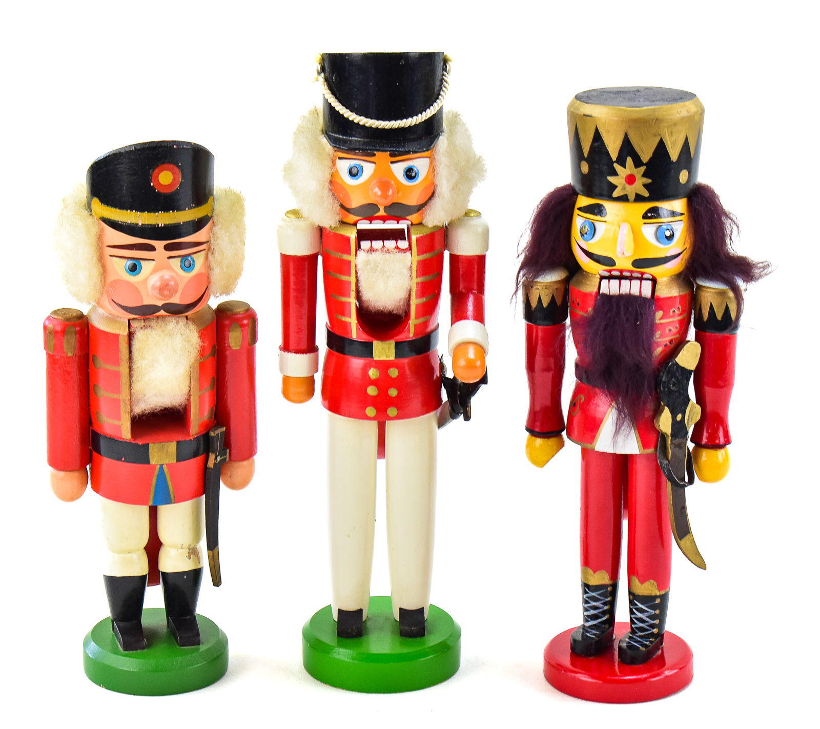 TRIO OF GERMAN ERZEGEBIRGE & ULLMAN GMBH WOODEN NUTCRACKERS