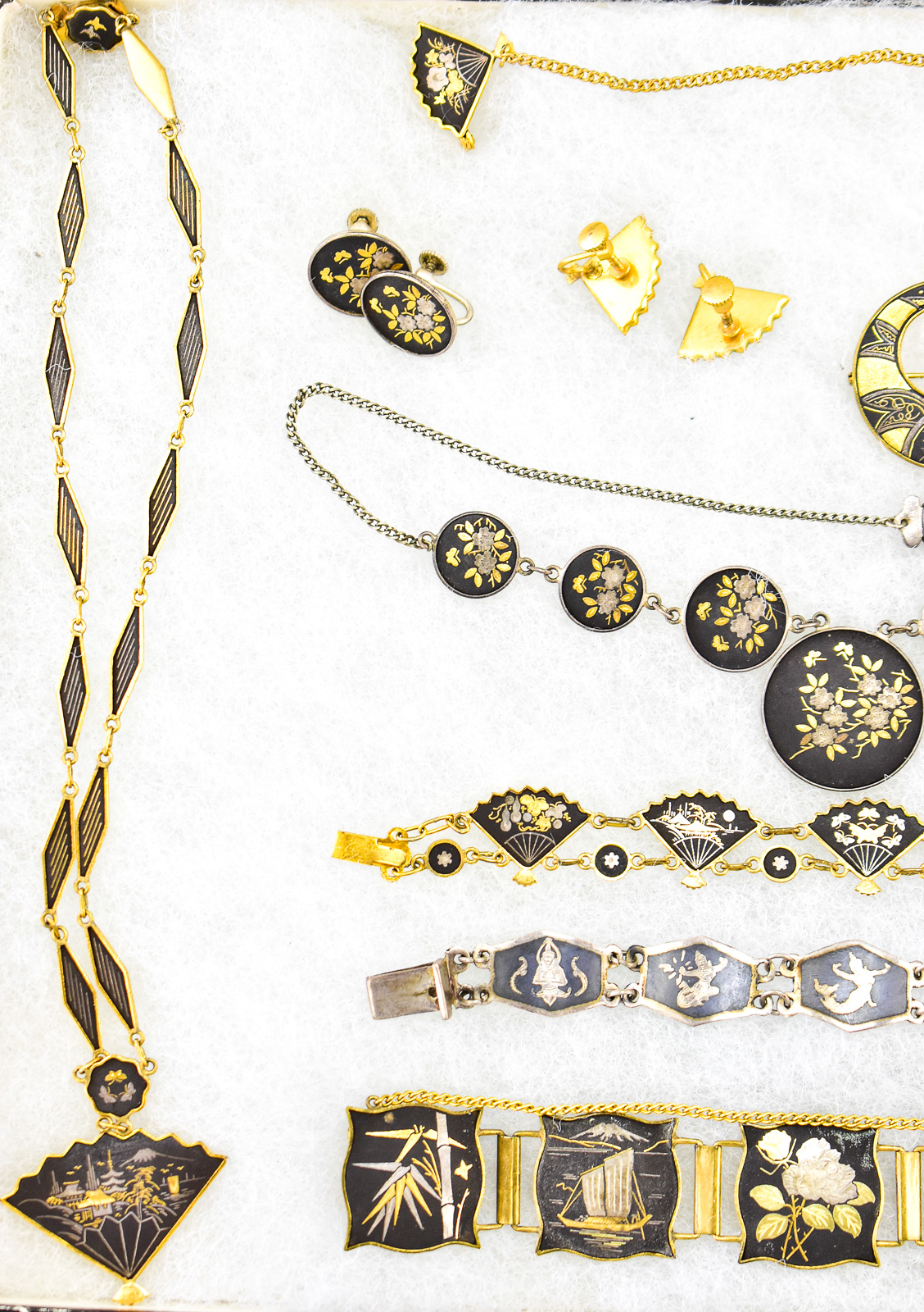 JAPANESE DAMASCENE JEWELRY ASSORTMENT