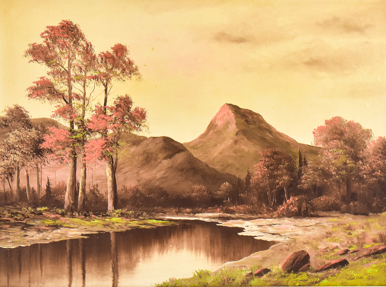 MINNIE WONSMOS "AUTUMN MOUNTAINSCAPE" OIL PAINTING