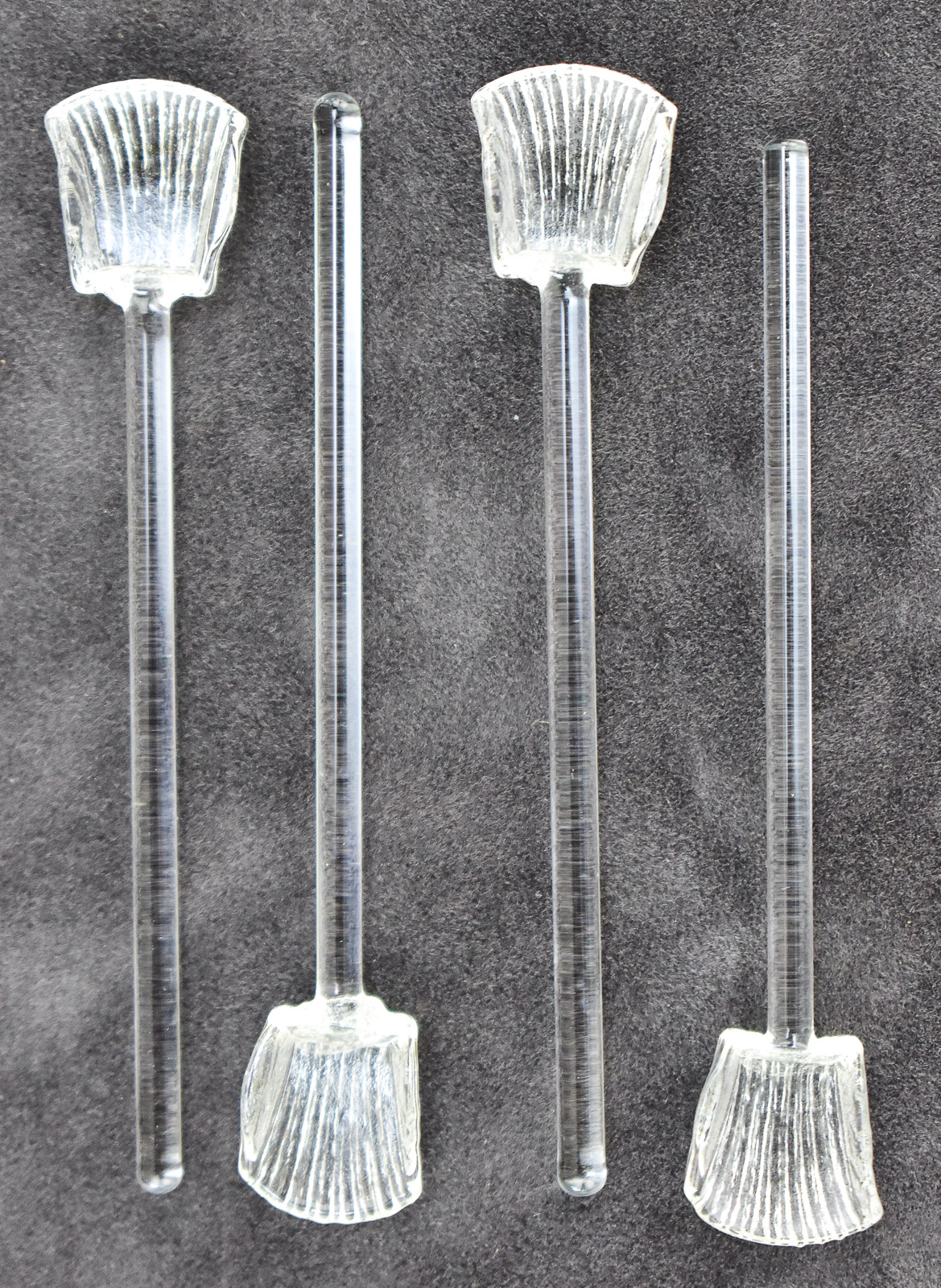SALT SPOON ASSORMENT; STERLING & GLASS