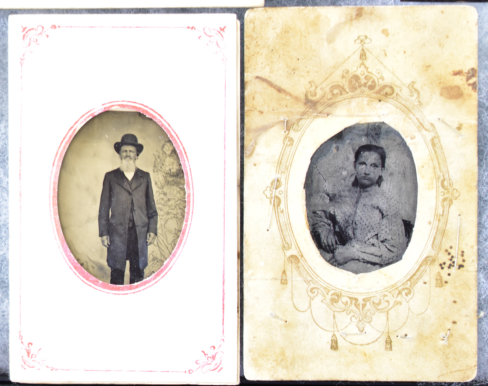 COLLECTION OF 19TH CENTURY TIN TYPE PORTRAITS