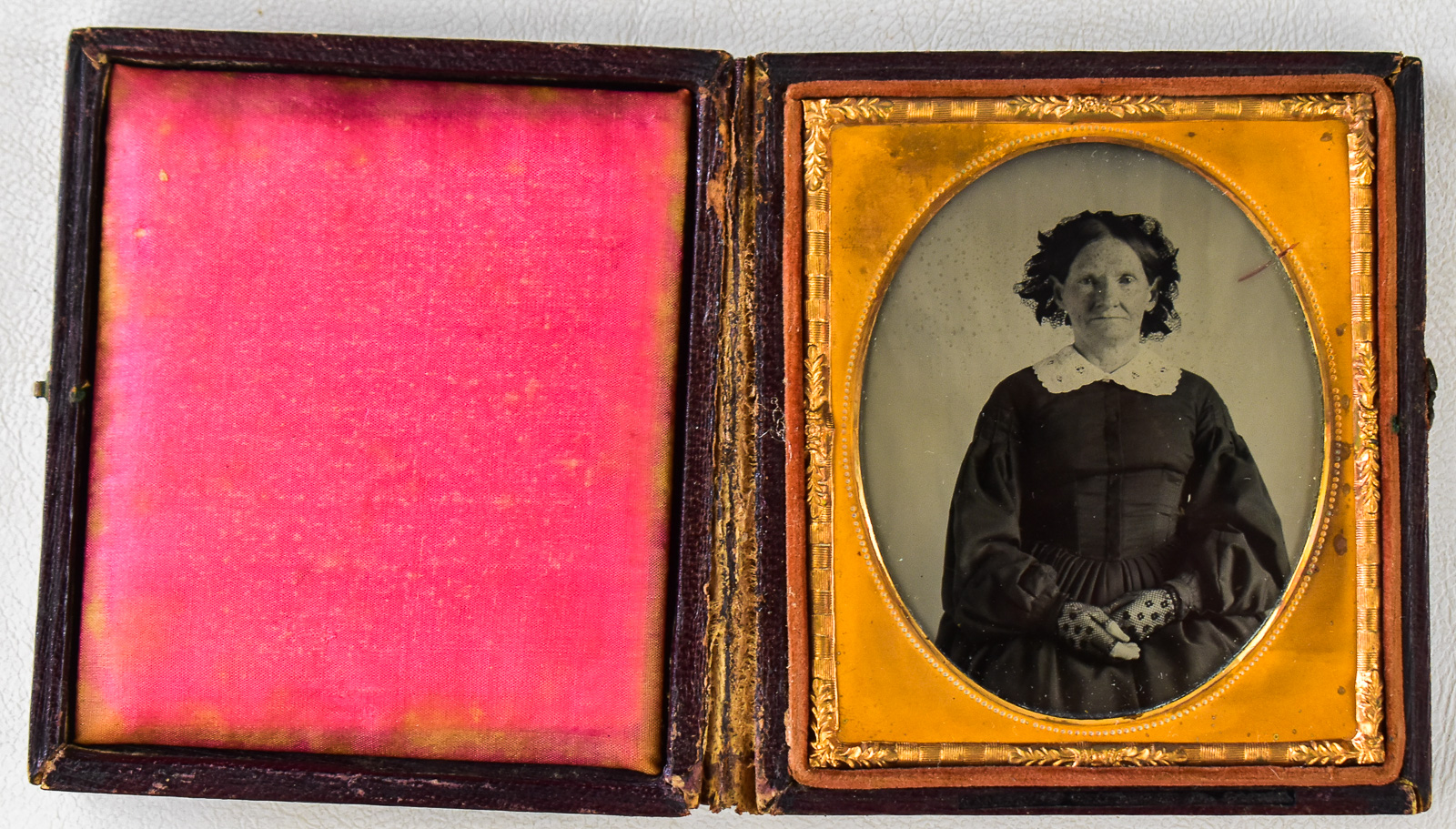 WILLIAM SHEW AMBROTYPE OF A WOMAN IN BLACK