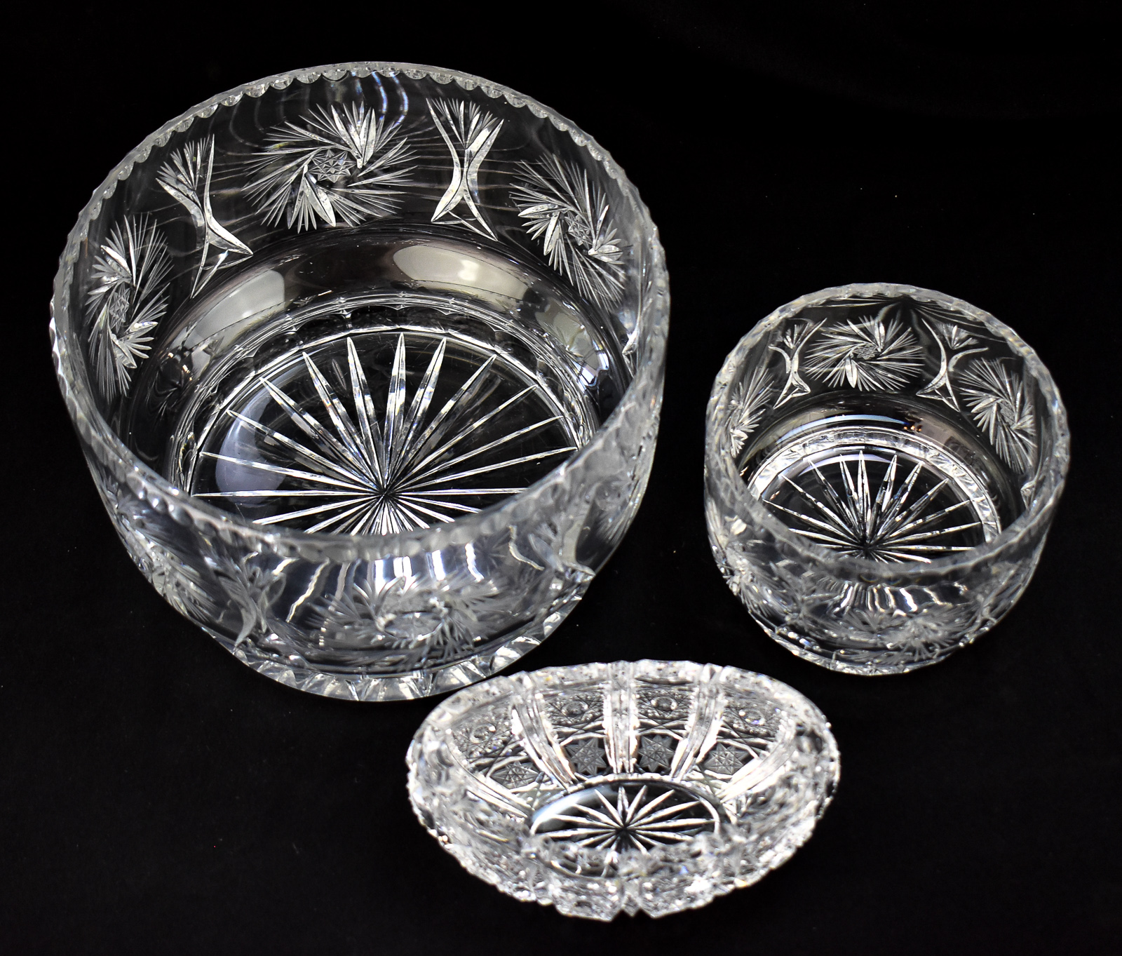 THREE AMERICAN BRILLIANT PERIOD CUT-CRYSTAL BOWLS
