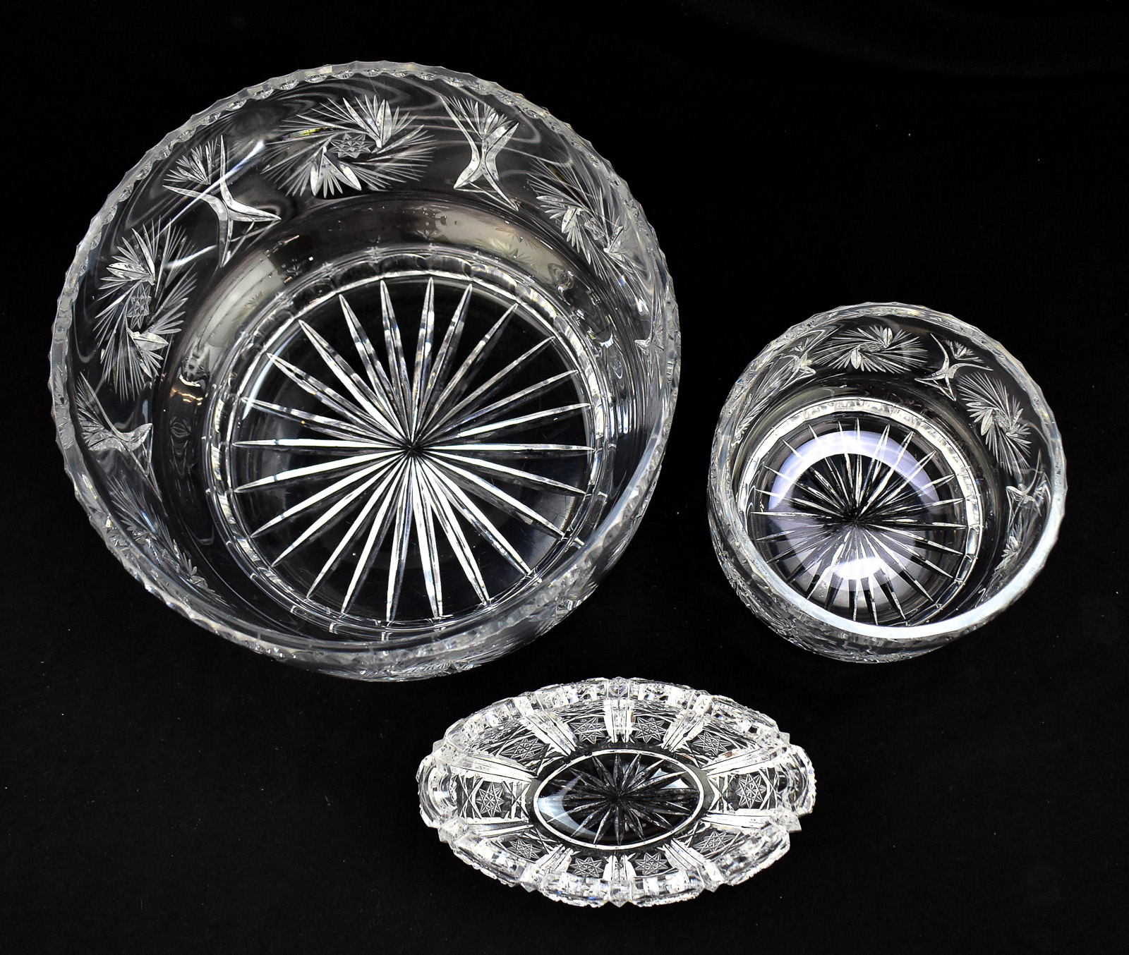 THREE AMERICAN BRILLIANT PERIOD CUT-CRYSTAL BOWLS