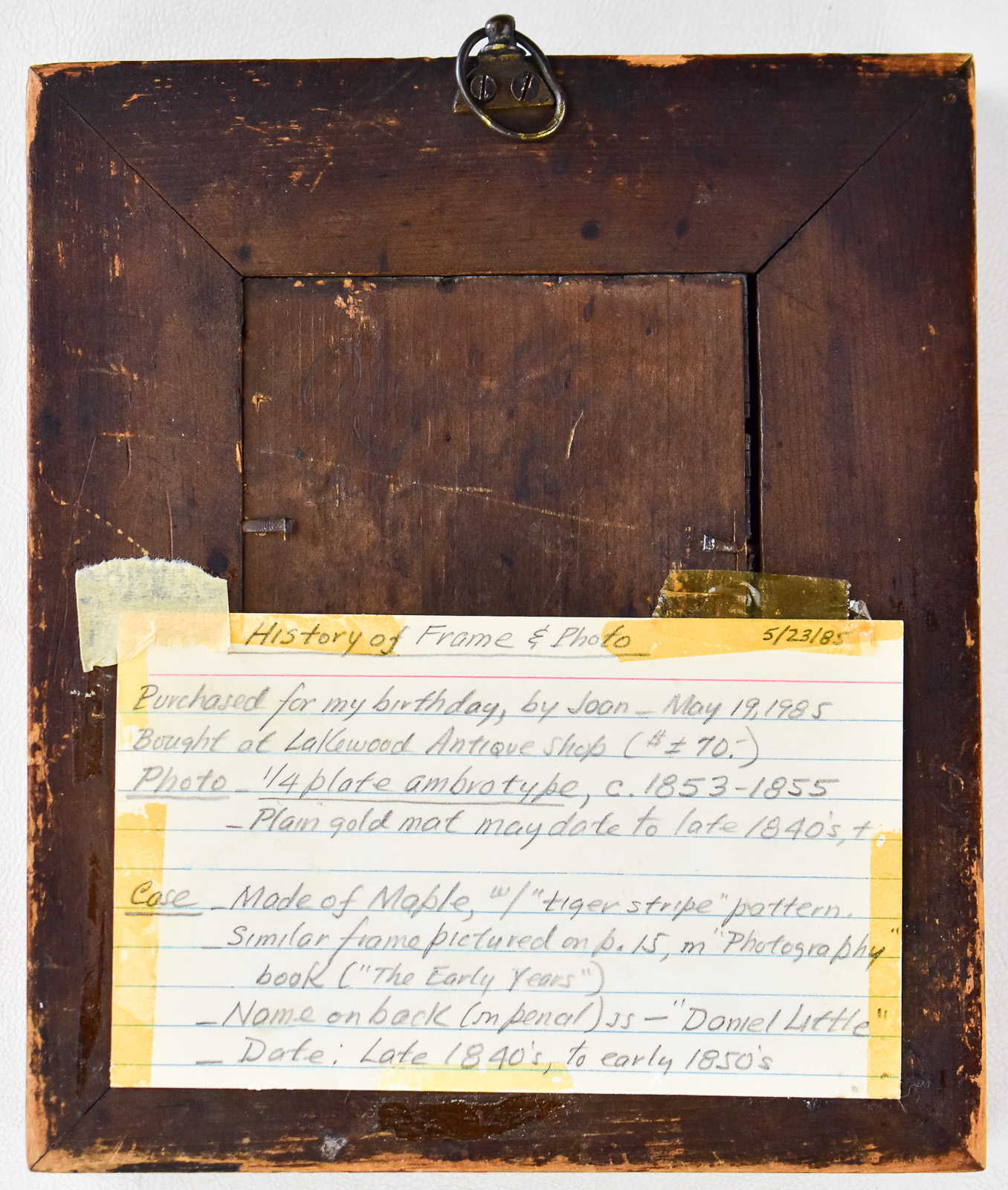 FRAMED INDIVIDUAL AMBROTYPE; "DANIEL LITTLE"