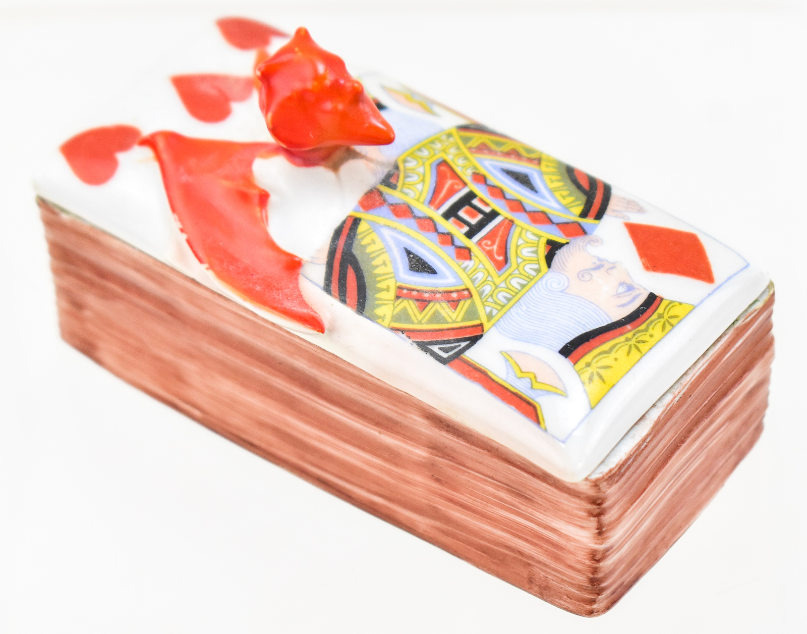 ROYAL BAYREUTH "DEVIL AND CARDS" STAMP BOX